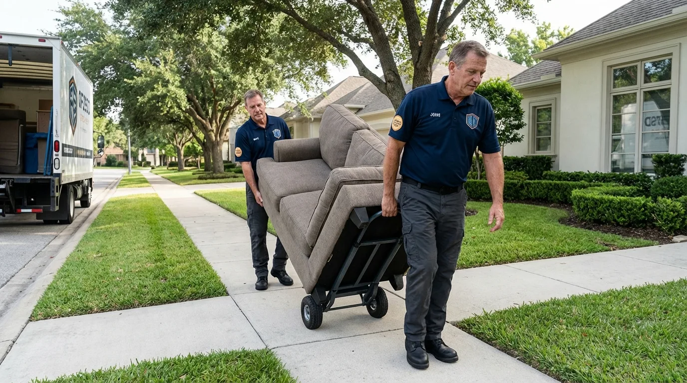 Local residential moving crew loading furniture in Livingston, TN
